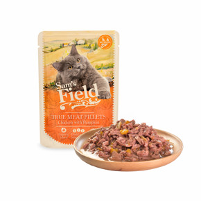 Sams Field True Meat Fillets Chicken with Pumpkin, kapsička pro kočky 85 g (Sam's Field)