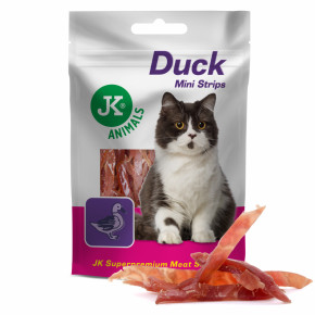 JK ANIMALS Meat Snack Cat Duck Mini Strips, masový pamlsek | © copyright jk animals, všechna práva vyhrazena