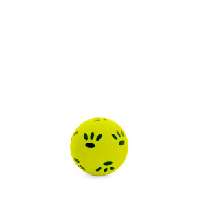 Gumový míček s tlapkami, žlutý, hračka pro psy, 5,7 cm, ideální pro aktivní hru