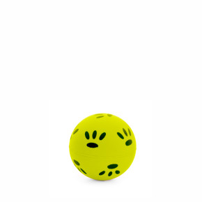 Gumový míček s tlapkami, žlutý, hračka pro psy, 7,2 cm, ideální pro aktivní hru