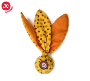 JK ANIMALS TPR míček, žlutá plyšová pískací, šustící hračka | © copyright jk animals, všechna práva vyhrazena