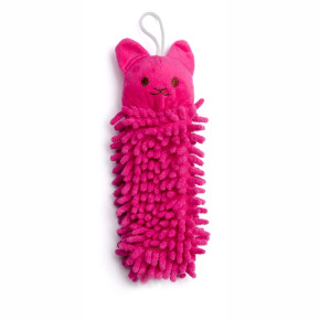 Plyšová koala "mop", pískací hračka pro psy, růžová, 25 cm, jemný froté materiál