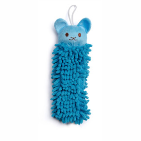 Plyšová koala "mop", pískací hračka pro psy, modrá, 25 cm, jemný froté materiál