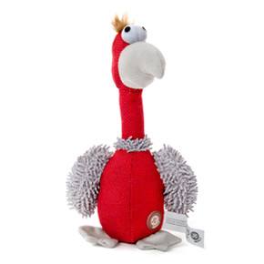 Plyšový papoušek "mop", pískací hračka pro psy, mix barev, 29 cm, jemný froté materiál
