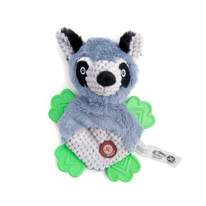 Plyšová koala s TPR packami, šustící a pískací hračka pro štěňata, šedo-zelená, 22 cm, jemný hebký materiál