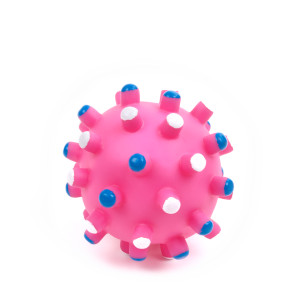 Vinylový míč s bodlinami, pískací hračka pro psy, 11 cm, ideální pro aktivní hru