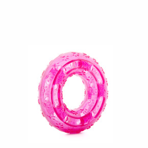 TPR – kruh růžový, odolná (gumová) hračka z termoplastické pryže