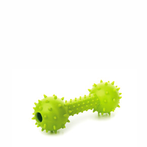 TPR – činka s bodlinami zelená, odolná (gumová) hračka z termoplastické pryže