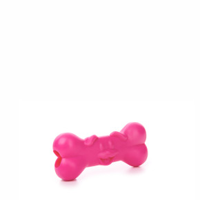TPR – kost pes růžová, odolná (gumová) hračka z termoplastické pryže