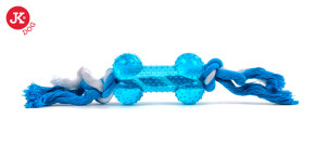 JK ANIMALS hračka TPR Bavlněný uzel s kostí - modrý | © copyright jk animals, všechna práva vyhrazena