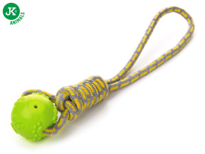 JK ANIMALS Bavlněné přetahovadlo s TPR zeleným míčem | © copyright jk animals, všechna práva vyhrazena