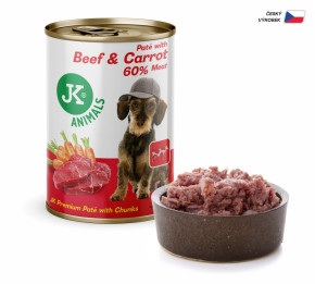 JK ANIMALS Beef & Carrot, Premium Paté with Chunks | © copyright jk animals, všechna práva vyhrazena