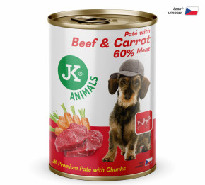 JK ANIMALS Beef & Carrot, Premium Paté with Chunks | © copyright jk animals, všechna práva vyhrazena