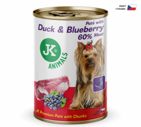JK ANIMALS Duck & Blueberry, Premium Paté with Chunks | © copyright jk animals, všechna práva vyhrazena