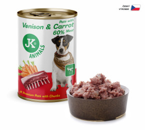 JK ANIMALS Venison & Carrot, Premium Paté with Chunks | © copyright jk animals, všechna práva vyhrazena