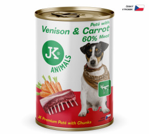 JK ANIMALS Venison & Carrot, Premium Paté with Chunks | © copyright jk animals, všechna práva vyhrazena