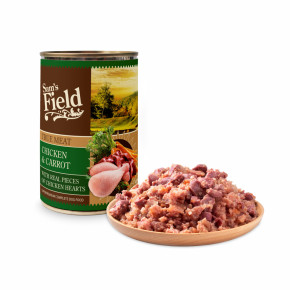 Sam's Field True Chicken Meat & Carrot, superprémiová konzerva pro psy, 400 g (Sams Field masová konzerva)