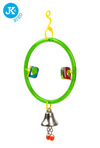 JK ANIMALS Plastová hračka pro ptáky houpačka kruh se zvonkem na zavěšení | © copyright jk animals, všechna práva vyhrazena