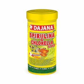 Dajana Spirulina & Chlorella Flakes, vločky – krmivo, 250 ml