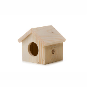 Dřevěný domek z masivu pro křečky, 12,5×10,5×11,5 cm
