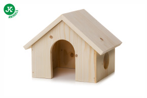JK ANIMALS, dřevěný domek z masivu pro morčata, 21,5×14,5×16 cm © copyright jk animals, všechna práva vyhrazena