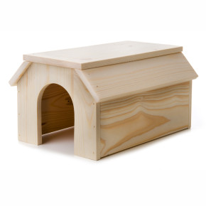 Dřevěný domek z masivu pro králíky, 31×21,5×16 cm