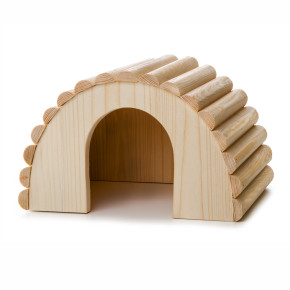 Dřevěný domek iglú z masivu pro králíky, 30×20×17 cm