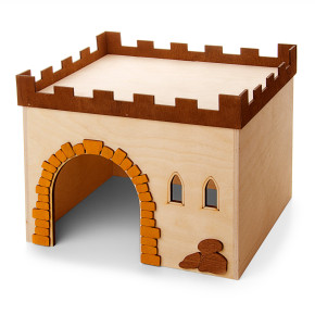 Dřevěný domek Hrad pro králíky, 29×24×22 cm, domek z překližky pro hlodavce a králíky