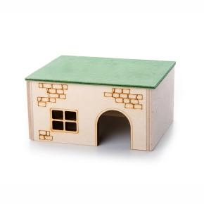Dřevěný domek kvádr pro křečky, 13×10×7 cm, domek z překližky pro hlodavce