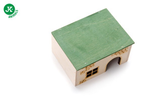 JK ANIMALS, Dřevěný domek kvádr pro křečky, 13×10×7 cm, domek z překližky pro hlodavce © copyright jk animals, všechna práva vyhrazena
