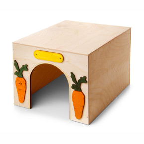 Dřevěný domek Kvádr pro králíky, 28×23×19 cm, domek z překližky pro králíky