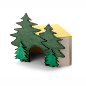 Dřevěný domek Les pro křečky, 10×10×11 cm, rohový domek z překližky pro hlodavce