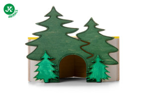 JK ANIMALS, Dřevěný rohový domek Les pro křečky, 10×10×11 cm © copyright jk animals, všechna práva vyhrazena
