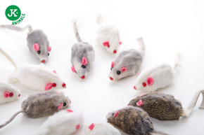 Malé myšky, 12 ks, chlupatá hračka pro kočky z pravé králičí kožešiny © copyright jk animals, všechna práva vyhrazena