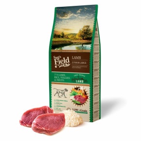 13 kg, Sam's Field Low Grain Junior Large Lamb - Free Range, superprémiové granule pro štěňata a mladé psy velkých plemen s jehněčím z volného chovu, (Sams Field bez pšenice)