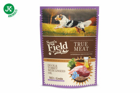 Sam's Field True Meat Duck & Turkey with Linseed Oil, šťavnatá masová kapsička kachní a krůtí maso se lněným olejem pro psy, 260 g © Copyright JK ANIMALS, všechna práva vyhrazena