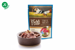Sam's Field True Meat Lamb with Rice & Pea, šťavnatá masová kapsička jehněčí maso s rýží a hrachem pro psy, 260 g © Copyright JK ANIMALS, všechna práva vyhrazena