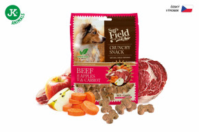 Sam's Field Crunchy Cracker Beef with Apples & Carrot, křupavý hovězí pamlsek s jablky a mrkví pro psy, 200 g (Sams Field masový pamlsek) © copyright jk animals, všechna práva vyhrazena