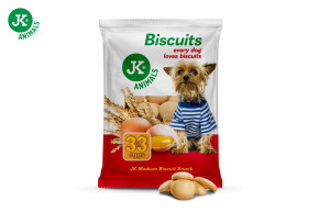 JK Medium Biscuit, pamlsek – piškoty s 33 % vajec, 250 g © copyright jk animals, všechna práva vyhrazena