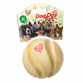 TPR Light míček z termoplastické pryže a EVA pěny k mezinárodnímu dni psů, 7 cm, žlutý (International Dog Day)