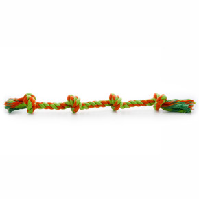 Bavlněný uzel (4 uzly), bavlněná hračka pro psy, 66 cm, ideální pro aktivní hru