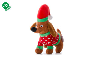 JK ANIMALS, plyšový jezevčík X-Mas, 17 cm, plyšová pískací vánoční hračka pro psy © copyright jk animals, všechna práva vyhrazena