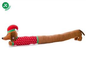 JK ANIMALS, plyšový jezevčík XL X-Mas, 96 cm, extra dlouhá plyšová pískací vánoční hračka pro psy © copyright jk animals, všechna práva vyhrazena