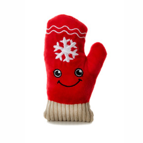 Plyšová rukavice X-Mas, 16 cm, plyšová pískací vánoční hračka pro psy