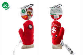 JK ANIMALS, plyšová rukavice X-Mas, plyšová pískací vánoční hračka pro psy, 16 cm © copyright jk animals, všechna práva vyhrazena