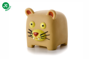 JK ANIMALS, vinylová kostka lvice, žlutá pískací hračka pro psy, ideální pro aktivní hru, 10 cm © copyright jk animals, všechna práva vyhrazena