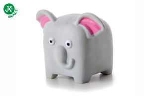 JK ANIMALS, vinylová kostka slon, šedá pískací hračka pro psy, ideální pro aktivní hru, 10 cm © copyright jk animals, všechna práva vyhrazena