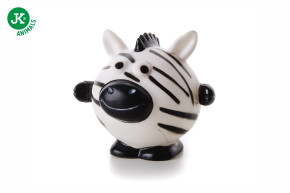 JK ANIMALS, vinylový míč zebra, bílá pískací hračka pro psy, ideální pro aktivní hru, 10 cm © copyright jk animals, všechna práva vyhrazena