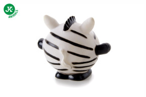 JK ANIMALS, vinylový míč zebra, bílá pískací hračka pro psy, ideální pro aktivní hru, 10 cm © copyright jk animals, všechna práva vyhrazena