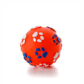 Vinylový míč tlapky, červená pískací hračka pro psy, 5 cm, ideální pro aktivní hru